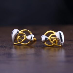 916 Gold Hallmark Designer Ladies Plain Earring LPE280