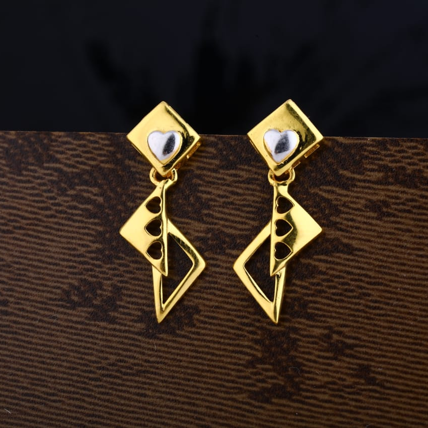 22KT Gold Delicate Ladies Plain Earring LPE261