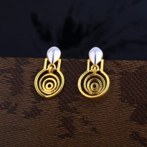 916 Gold CZ Hallmark Gorgeous Ladies Plain Earring LPE258