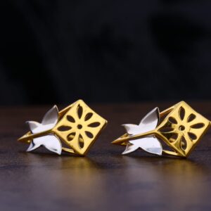 916 Gold CZ Hallmark Fancy Ladies Plain Earring LPE251