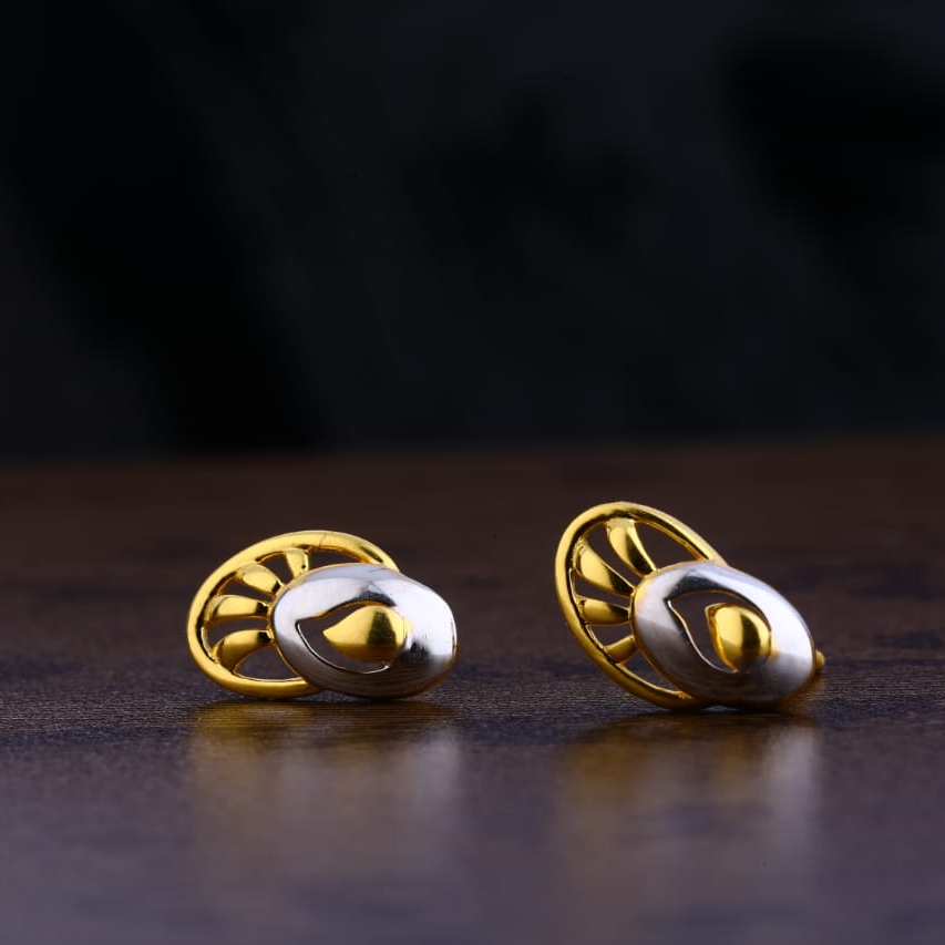 916 Gold CZ Hallmark Delicate Ladies Plain Earring LPE253