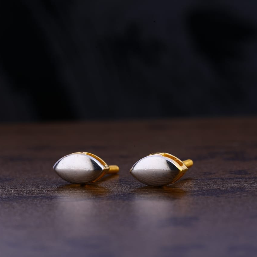 916 Gold CZ Hallmark Ladies Plain Earring LPE257