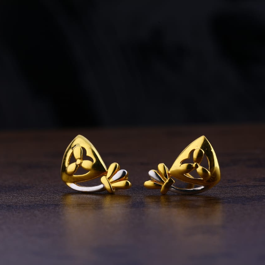916 Gold CZ Exclusive Ladies Plain Earring LPE248