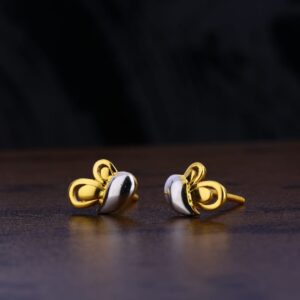 916 Gold CZ Delicate Ladies Plain Earring LPE242