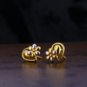 916 Gold Hallmark Gorgeous Ladies Plain Earring LPE246
