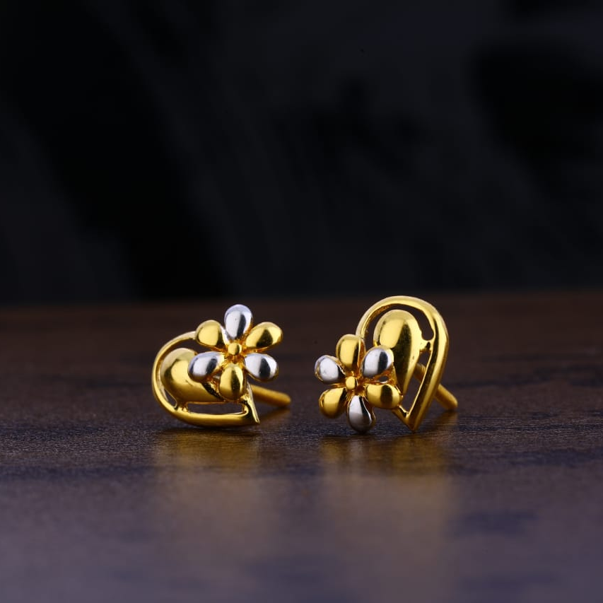 916 Gold Hallmark Gorgeous Ladies Plain Earring LPE246