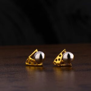 916 Gold Hallmark Delicate Ladies Plain Earring LPE237