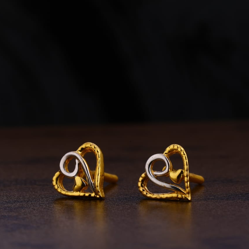 916 Gold Hallmark Classic Ladies Plain Earring LPE239