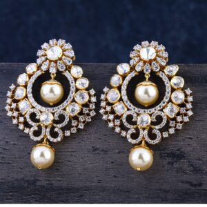 916 Gold CZ Women's Classic Hallmark  Jhummar Earring  LJE336