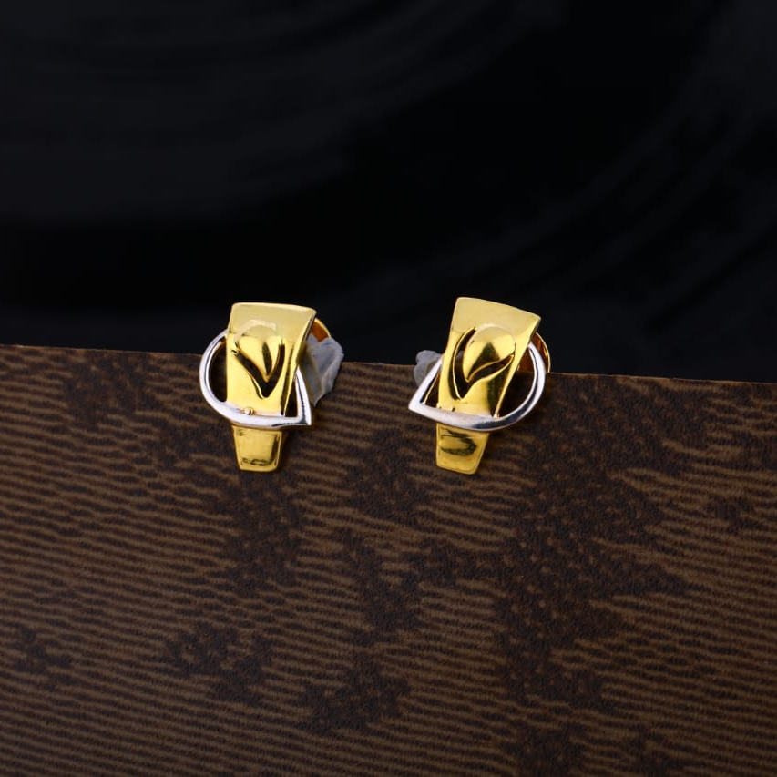 916 Gold Hallmark Delicate Ladies Plain Earring LPE281