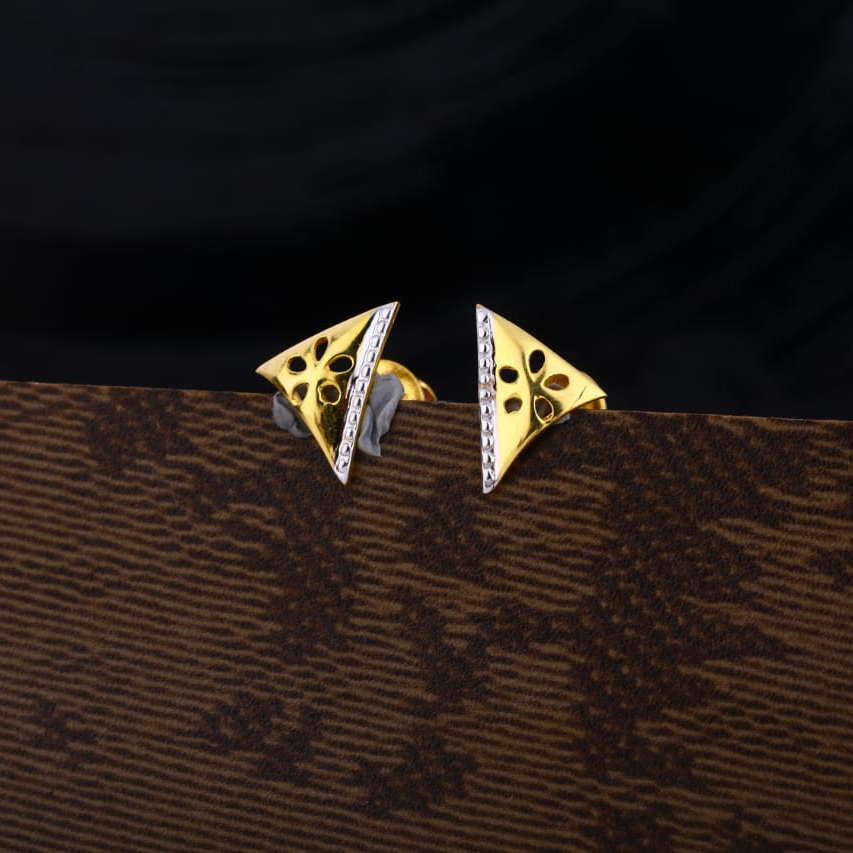 916 Gold Hallmark Classic Ladies Plain Earring LPE282