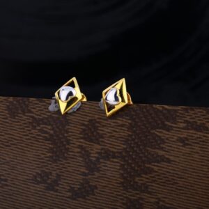 916 Gold Stylish Ladies Plain Earring LPE284
