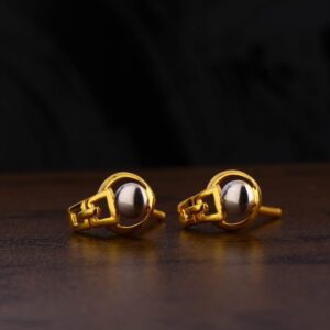 916 Gold Designer Ladies Plain Earring LPE234