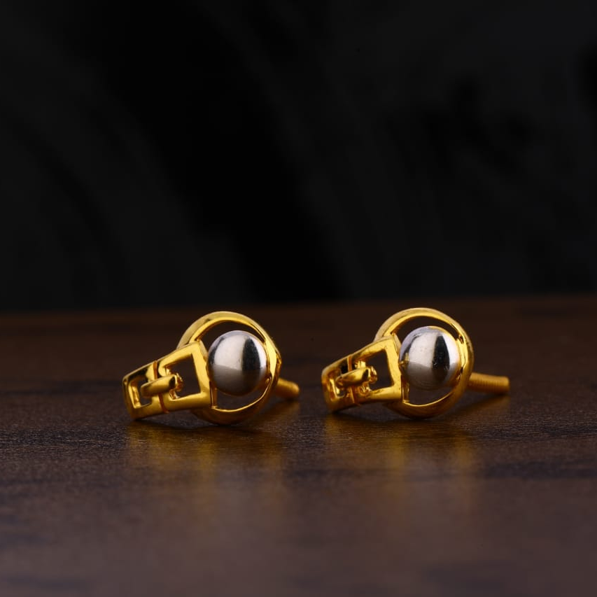 916 Gold Designer Ladies Plain Earring LPE234