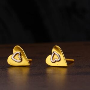 916 Gold Classic Ladies Plain Earring LPE235
