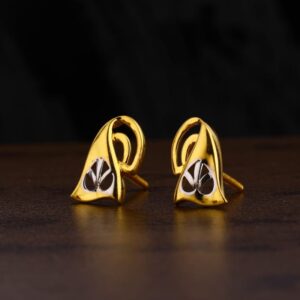 916 Gold Ladies Plain Earring LPE232