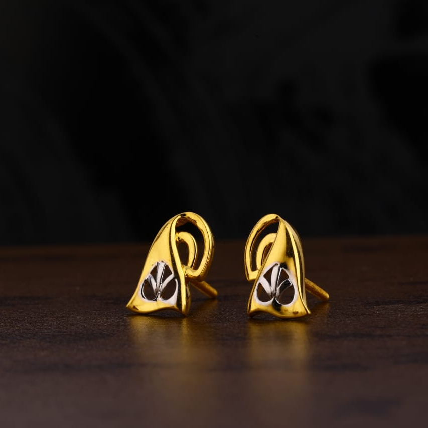 916 Gold Ladies Plain Earring LPE232