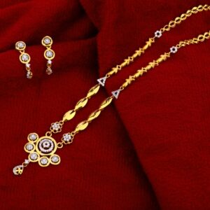 916 Gold CZ Exclusive Ladies Chain Necklace set CN251