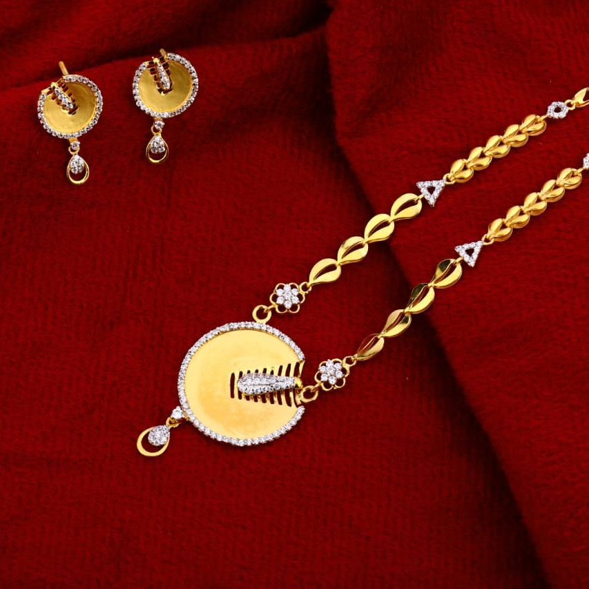 916 Gold CZ Delicate Ladies Chain Necklace set CN257