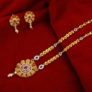 916 Gold Hallmark Designer Ladies Chain Necklace set CN264