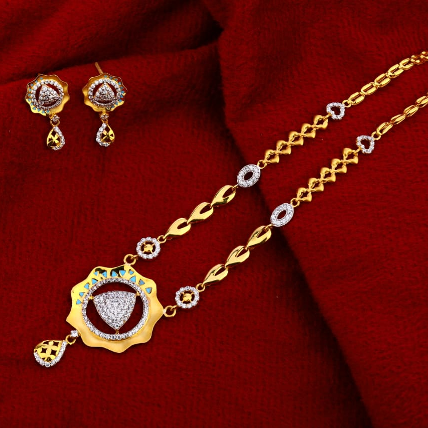 916 Gold Hallmark Delicate Ladies Chain Necklace set CN255