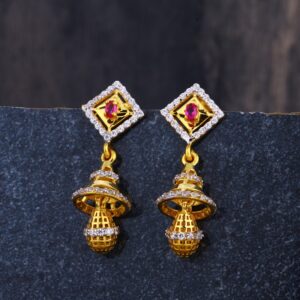 22CT CZ Gold Ladies Designer Jhummar Earring LJE276