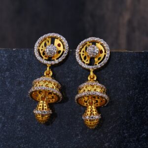 22CT CZ Gold Ladies Classic  Jhummar Earring LJE275