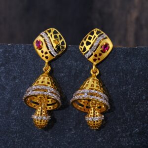 22KT  CZ Gold Women's Gorgeous Hallmark Jhummar Earring LJE272