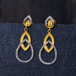 22KT  CZ Gold Women's Hallmark Jhummar Earring LJE264