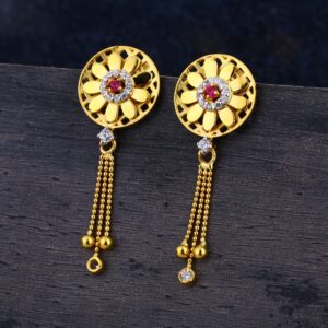 22KT  CZ Gold Stylish Jhummar Earring LJE335