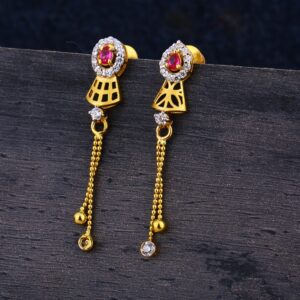 22KT  CZ Gold Gorgeous Jhummar Earring LJE334