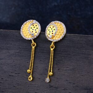 22KT  CZ Gold Delicate  Jhummar Earring LJE331