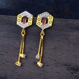 916 Cz Gold Women's Stylish Hallmark Jhummar Earring LJE327
