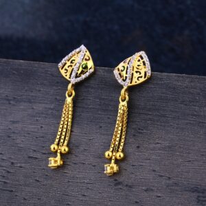 916 Cz Gold Women's Fancy Hallmark Jhummar Earring LJE326