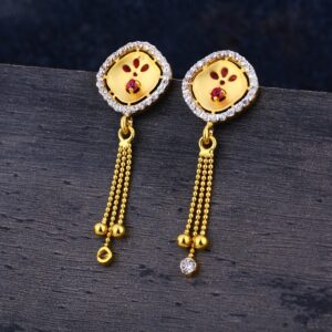 916 cz gold women's Exclusive hallmark jhummar earring lJE324