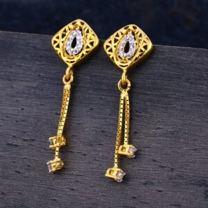 916 CZ Gold Women's Classic Hallmark Jhummar Earring LJE321