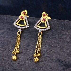 916 CZ Gold Women's Hallmark Jhummar Earring LJE320