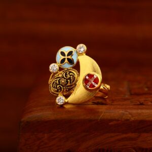 22CT Gold CZ Hallmark Antique Ladies Ring LAR217