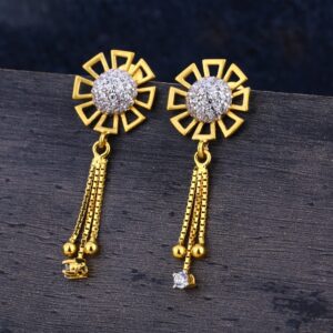 916 Gold CZ Ladies Delicate Jhummar Earring LJE319