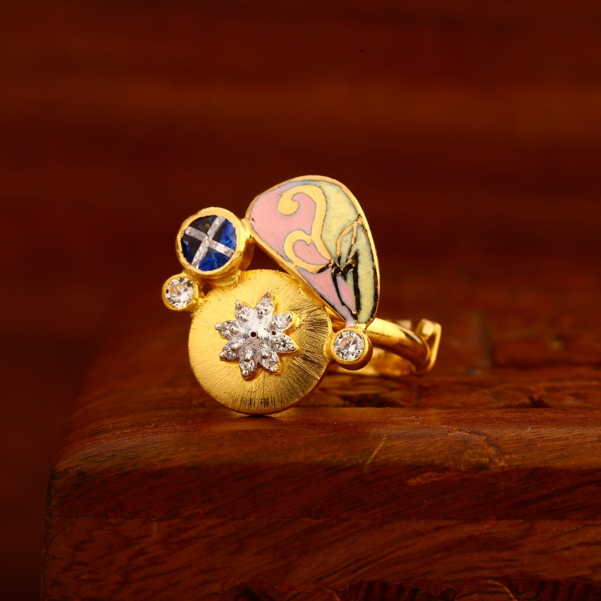 22CT Gold CZ Antique Fancy Ladies Ring LAR208