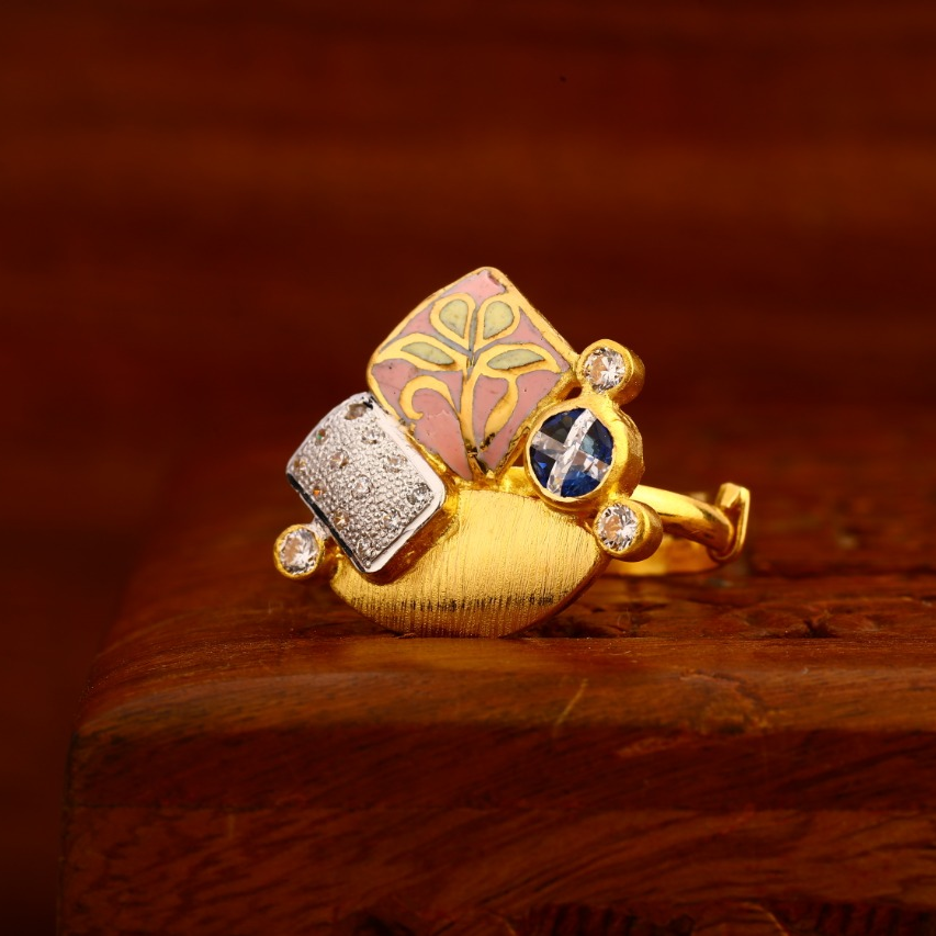 22CT Gold CZ Antique Designer Ladies Ring LAR205