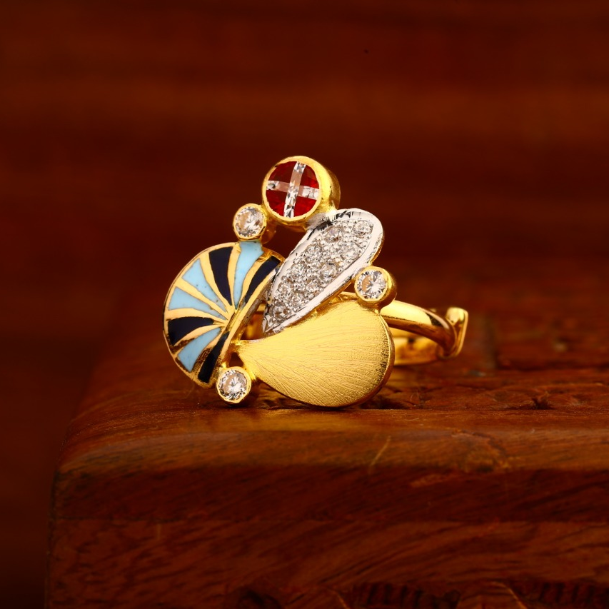 22CT Gold CZ Antique Classic Ladies Ring LAR204