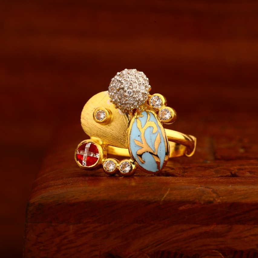 22CT Gold CZ Antique Ladies Ring LAR202