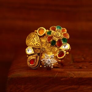 22KT Gold CZ Hallmark Antique Exclusive Ladies Ring LAR178