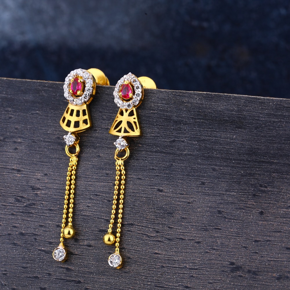 916 Gold CZ Ladies Stylish Jhummar Earring LJE314