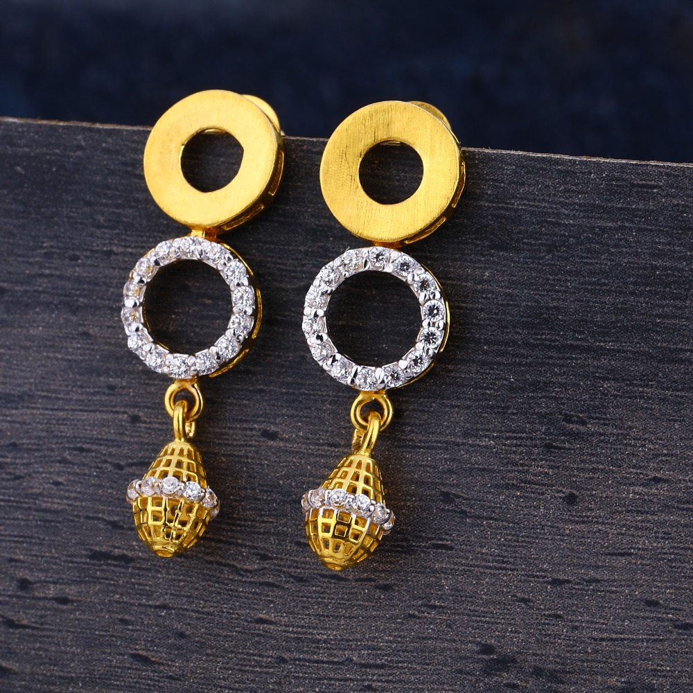 916 Gold CZ Ladies Gorgeous Jhummar Earring LJE313
