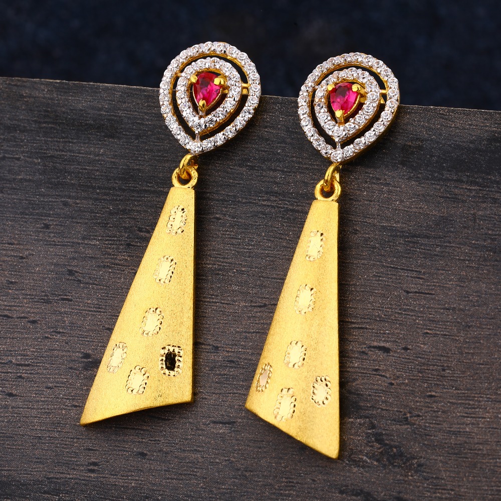 916 Gold CZ Ladies Delicate Jhummar Earring LJE310