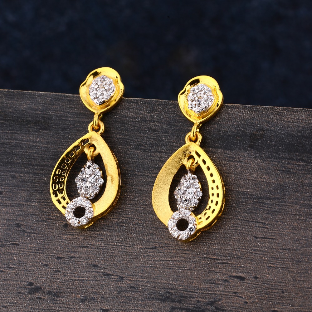 916 Gold CZ Ladies Designer Jhummar Earring LJE309