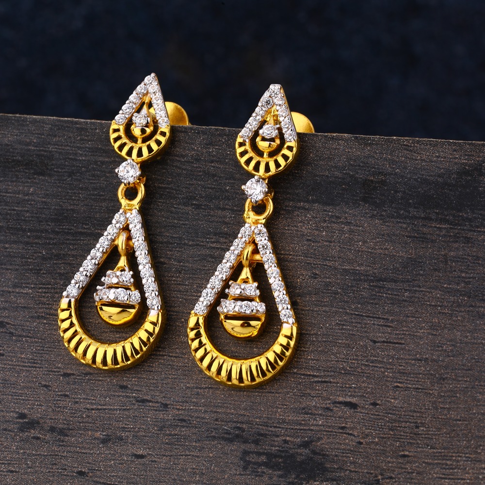 916 Gold CZ Ladies Classic  Jhummar Earring LJE308