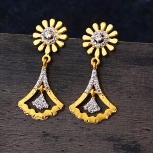 22CT Gold CZ Women's Stylish Hallmark  Jhummar Earring LJE306